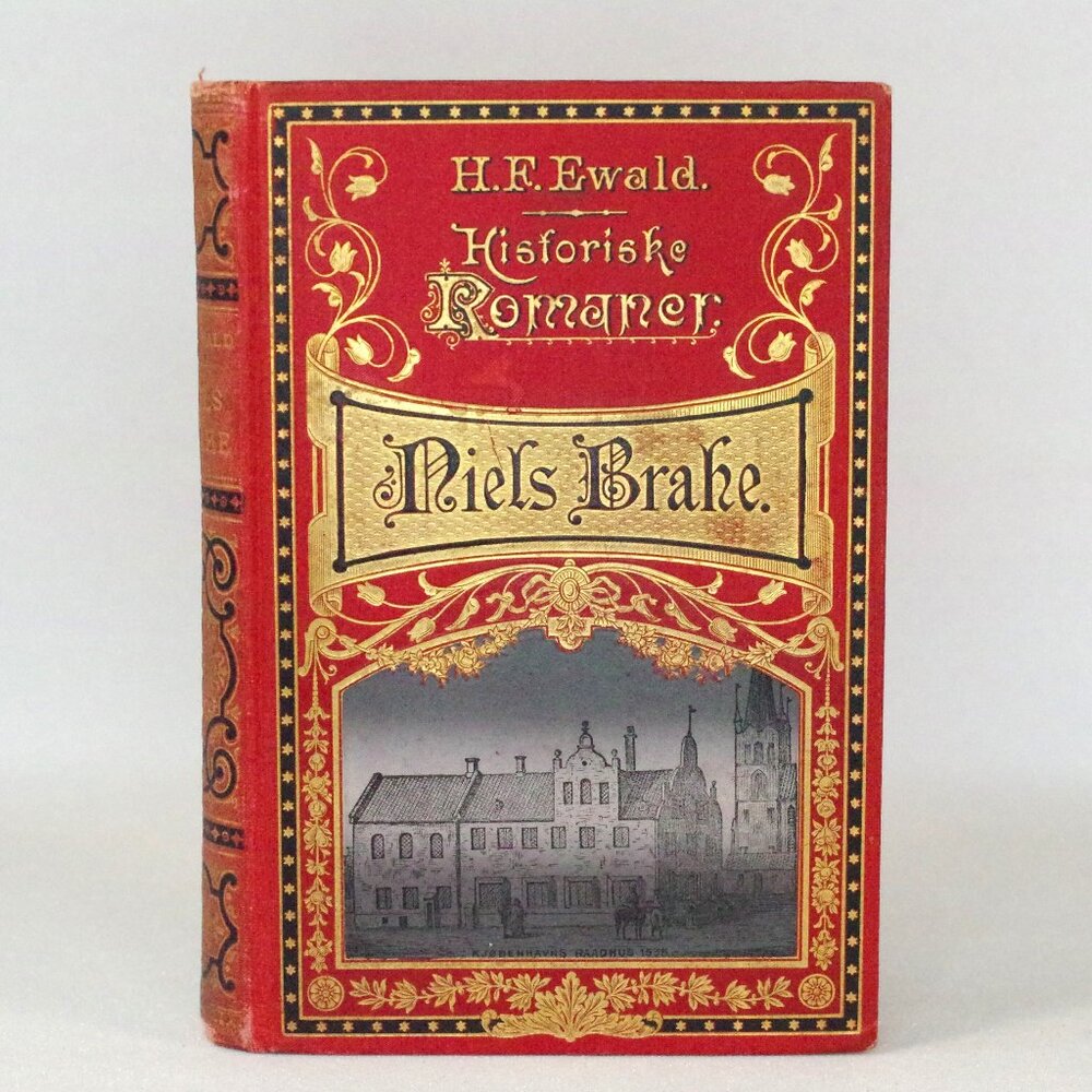 Antique Danish Historical Novel "Niels Brahe" by H F Ewald 1892 Decorative Book